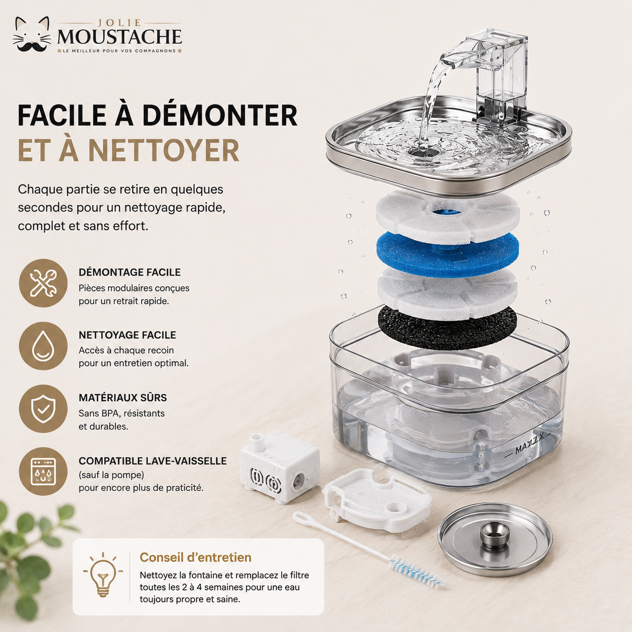 Fontaine à eau – Inox & Détection automatique